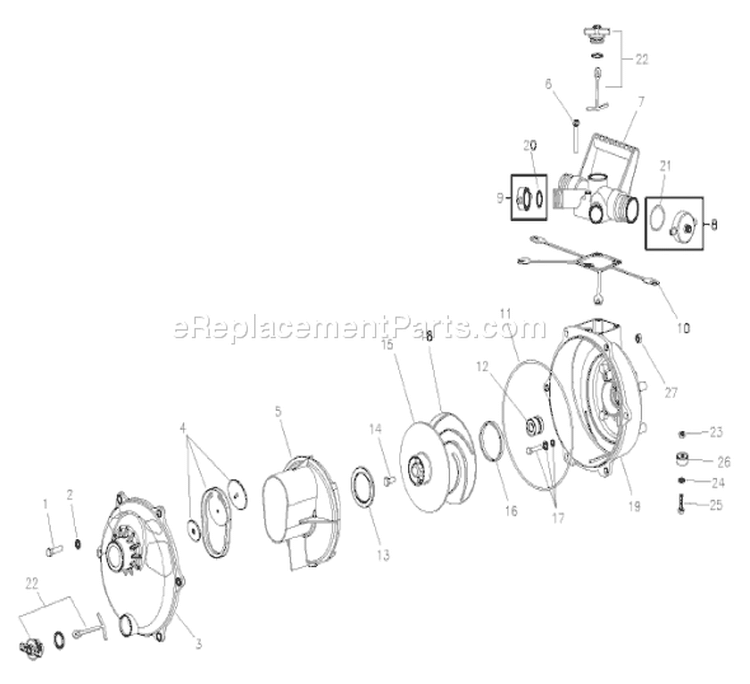 Page A Diagram and Parts List for 073004-0  Briggs and Stratton Water Pump